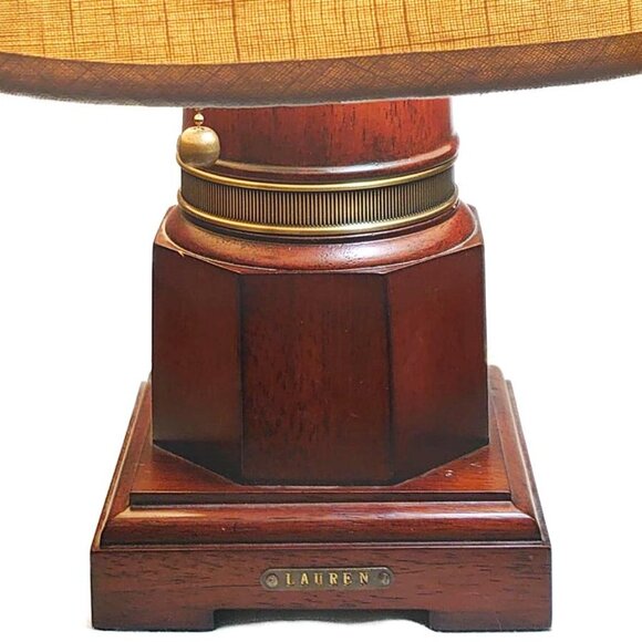 Ralph Lauren Wood & Brass Lighthouse Lamp with Ralph Lauren Lampshade Included - Picture 5 of 9